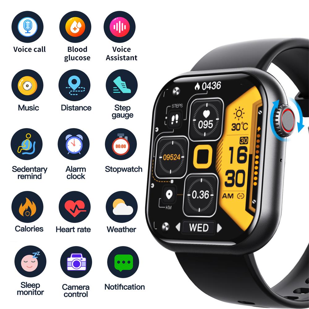 Gezondheidssmartwatch met Hartslagmeter Bloeddrukmeting Zuurstofwaarden Slaapmonitoring Waterdicht Sport