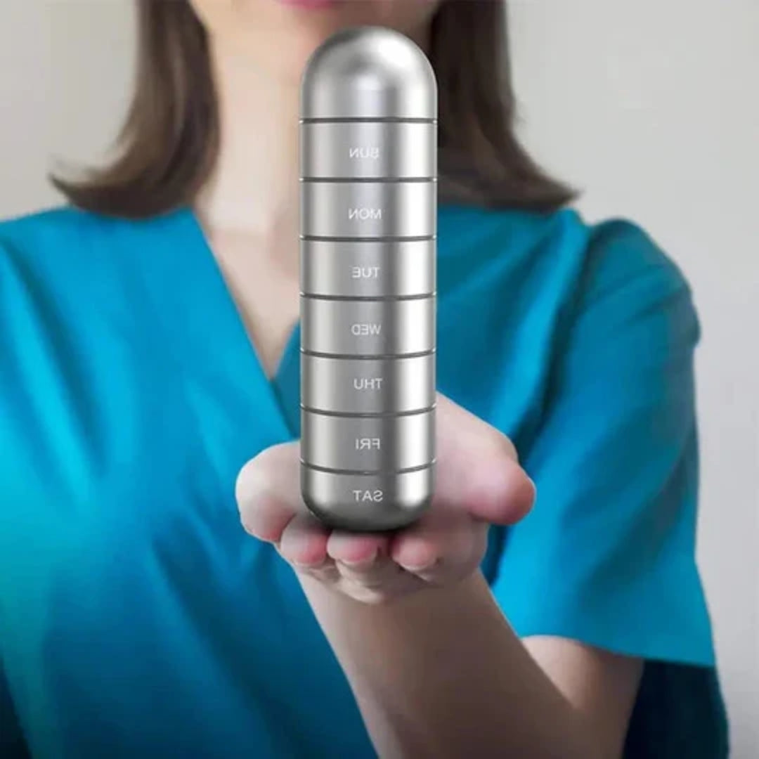 Medicijnorganizer 7 Dagen Aluminium Pillendoosje Waterdicht Reis Vitamine Supplement Opslag Compact Draagbaar