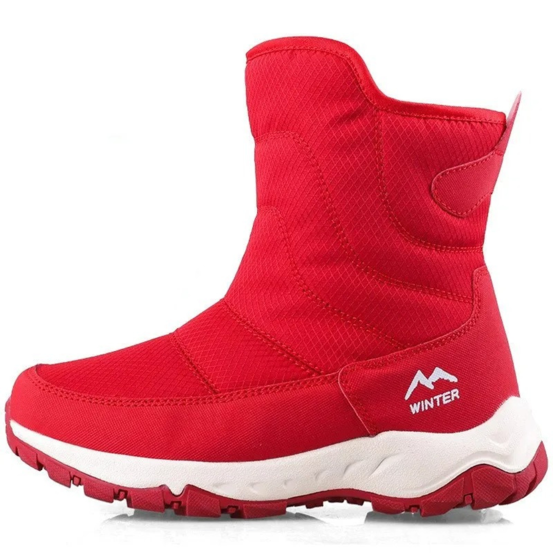 Waterdichte Dames Winterlaarzen met Warme Voering Antislip Zool Knöchelhoog Rits Sneeuwbestendige Schoenen