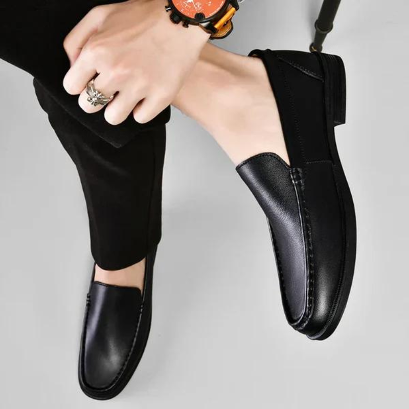 Herenslipper Italiaans Echt Leder Zwart Bruin Grijs Blauw Loafer 39-46 Klassiek Comfort Zakelijk Vrijetijd Tijdloos