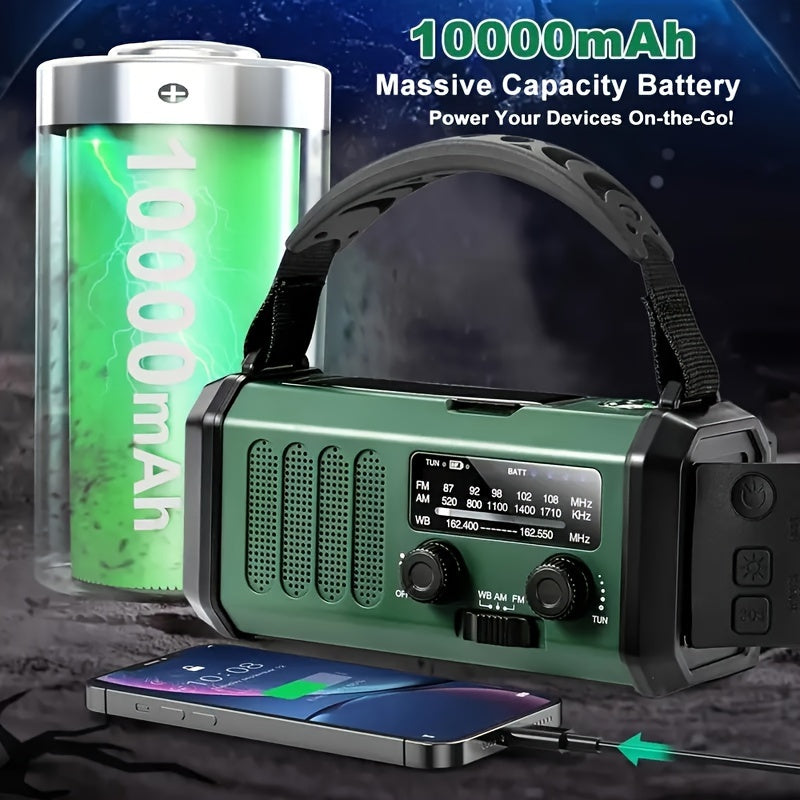 Noodradio met Zonnepaneel & Handcrank - AM/FM/NOAA Radio, Powerbank & Zaklamp