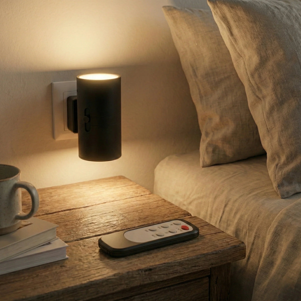 Dimbare Sensorlamp voor in Stopcontact - Warm Wit LED Nachtlampje met Automatische Dag-Nachtsensor