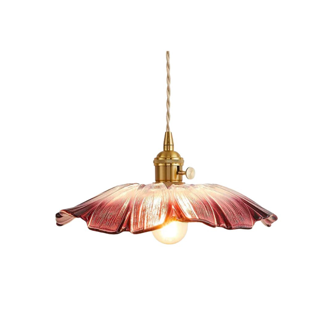 Cullivan Flower Hanglamp Glas Metaal Rood E27 Eettafel Verlichting Vintage Bloem Lamp Hal Sfeerverlichting