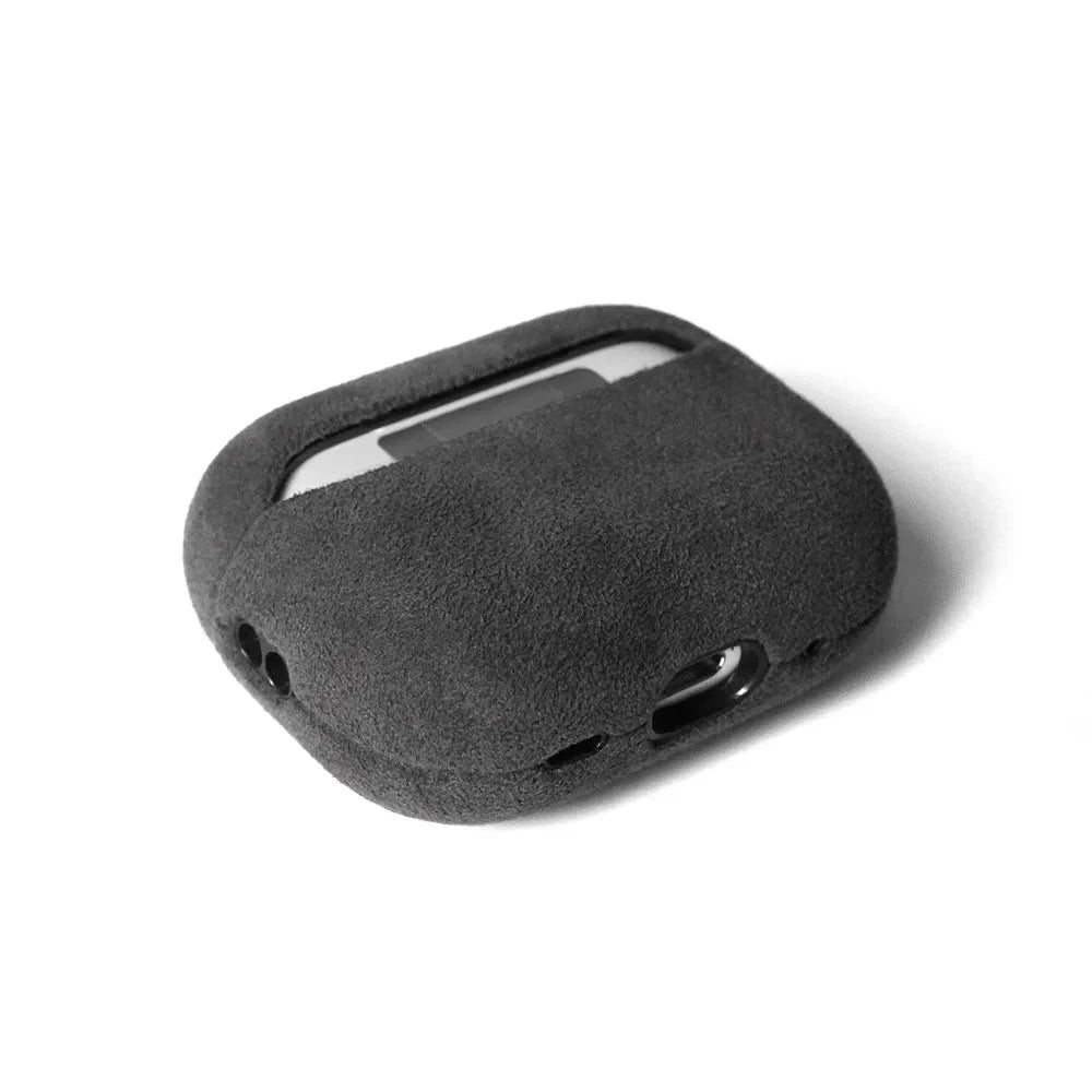 Premium Alcantara AirPods Hoesje met Draadloos Opladen Krasbestendig Stofdicht Beschermhoes voor Apple