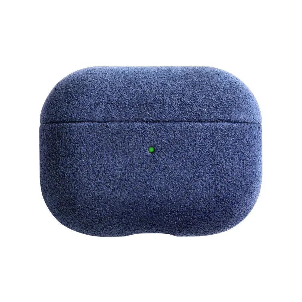Premium Alcantara AirPods Hoesje met Draadloos Opladen Krasbestendig Stofdicht Beschermhoes voor Apple