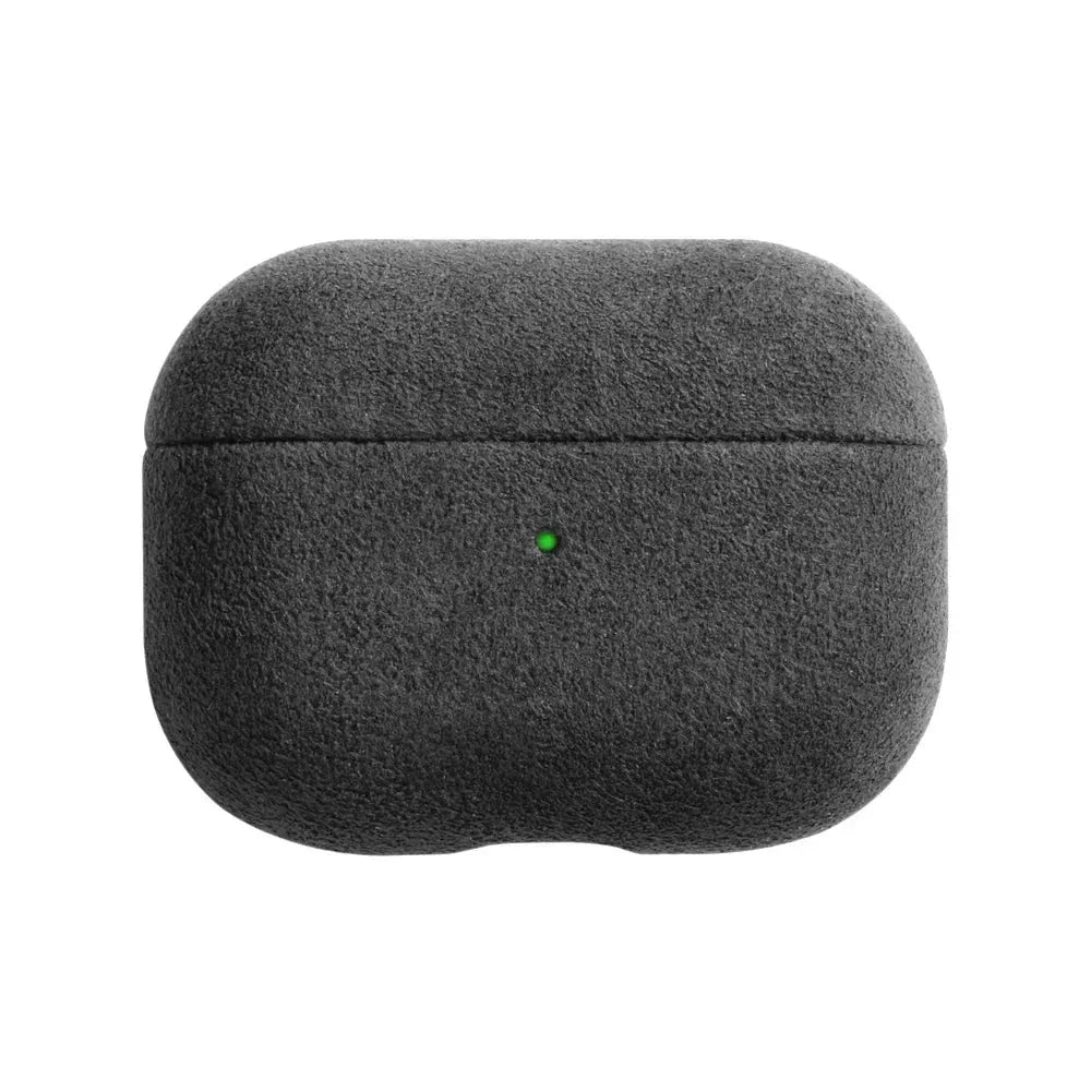 Premium Alcantara AirPods Hoesje met Draadloos Opladen Krasbestendig Stofdicht Beschermhoes voor Apple