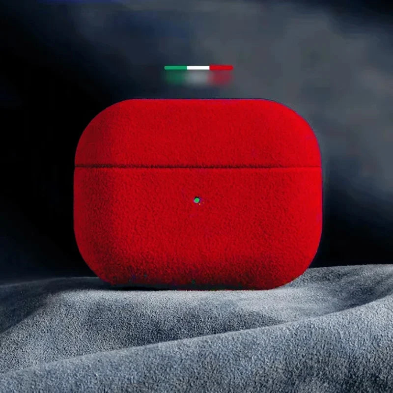 Premium Alcantara AirPods Hoesje met Draadloos Opladen Krasbestendig Stofdicht Beschermhoes voor Apple