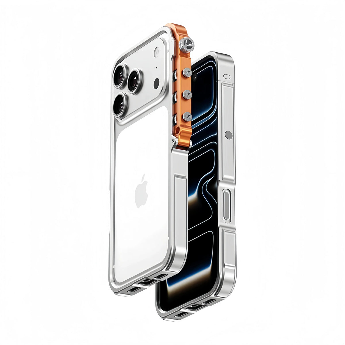 Metalen iPhone Hoesje met Mechanische Structuur Aluminium Frame Shockbestemming Bescherming voor 13 14 15 16 17