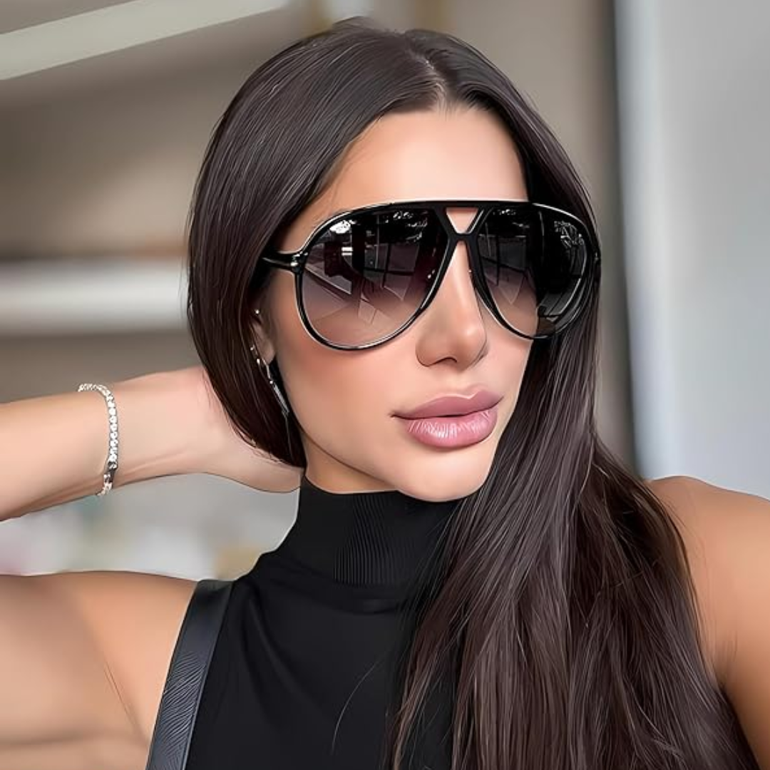 Oversized Vierkante Pilotenbril met UV400 Bescherming Unisex Retro Zonnebril Zomer Accessoire Eyewear