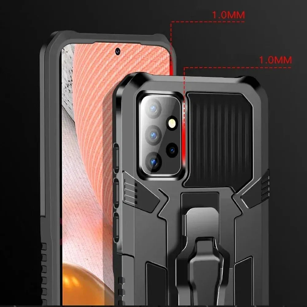 Robuuste Telefoonhoes met Clip voor Samsung Galaxy - Schokbestendig Hard PC TPU Anti-Vingerafdruk Bescherming