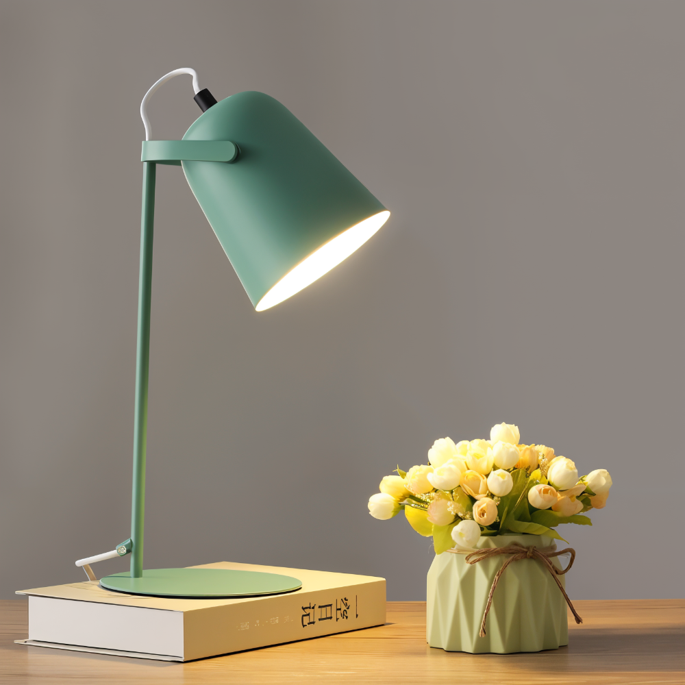 Draaibare Tafellamp met Verstelbare Lichtbundel - Design Verlichting in Zachte Macaron Tinten voor Bureau & Leeshoek