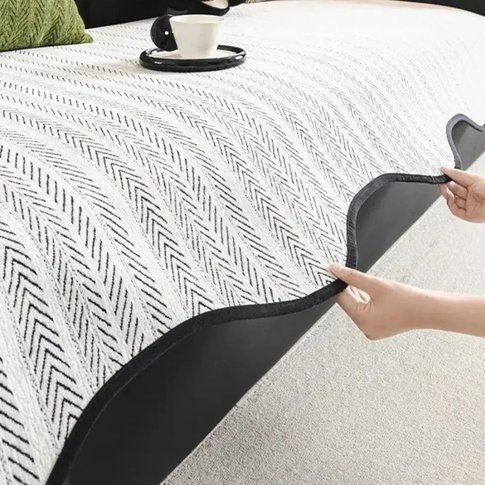 Herringbone Bankhoes met Scallop Rand - Beschermhoes voor Alle Seizoenen - Microvezel