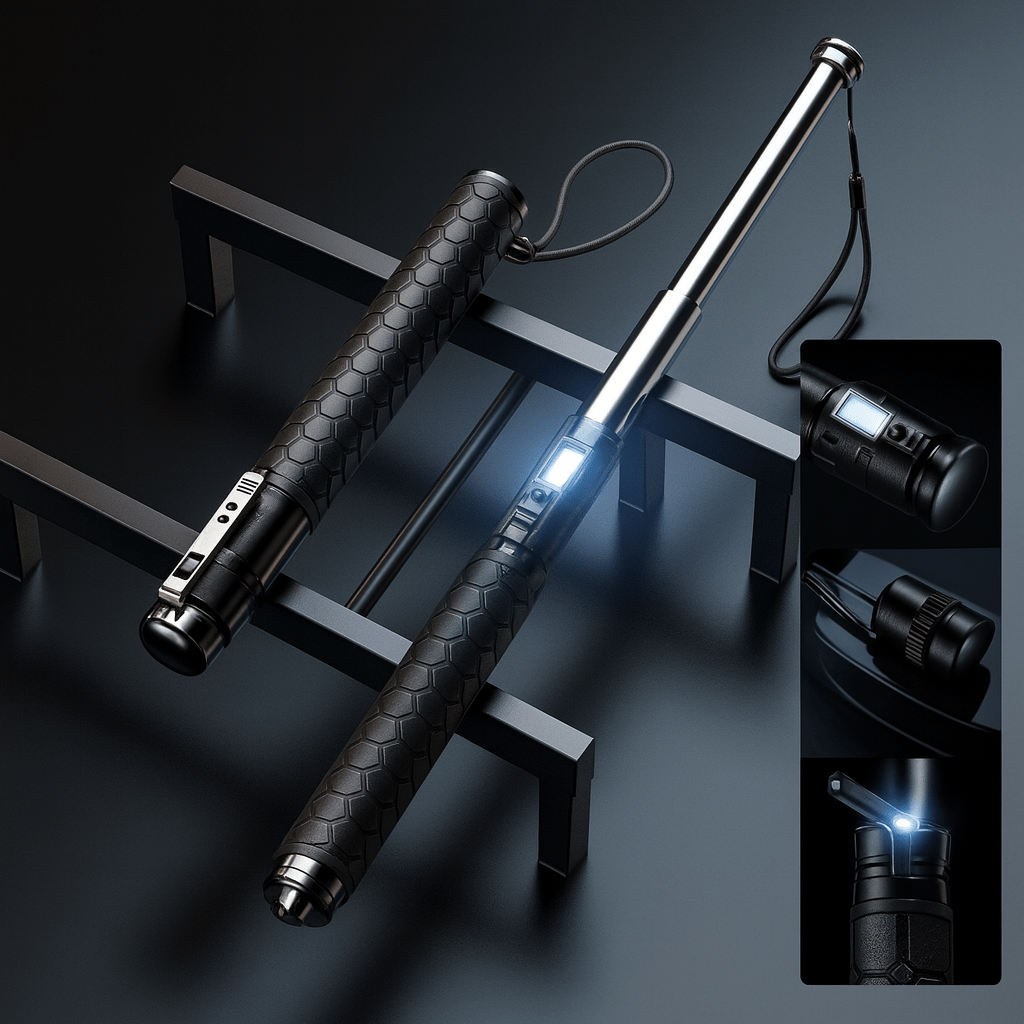 Telescopische Wandelstok met Drukknop Uitklapmechanisme - Verstelbaar in 3 Lengtes voor Extra Stabiliteit