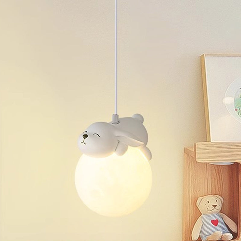 Speelse Hanglamp met Cartoon Figuren - PE Lampenkap en G9 Fitting - Wit Wandlicht voor Kinderkamer