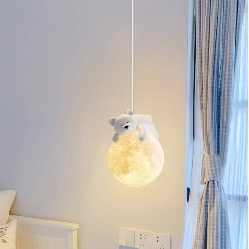 Speelse Hanglamp met Cartoon Figuren - PE Lampenkap en G9 Fitting - Wit Wandlicht voor Kinderkamer