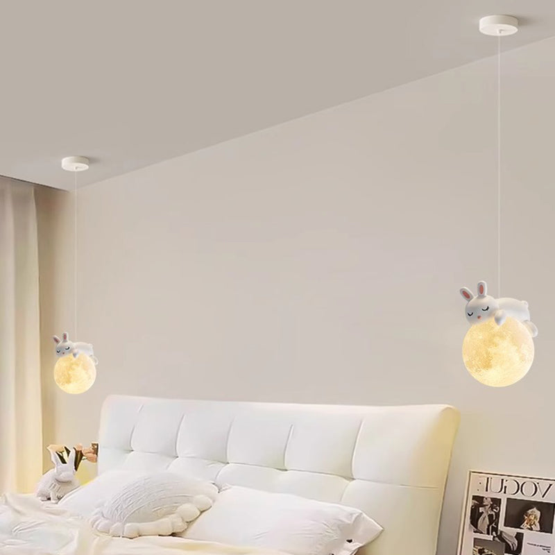 Speelse Hanglamp met Cartoon Figuren - PE Lampenkap en G9 Fitting - Wit Wandlicht voor Kinderkamer