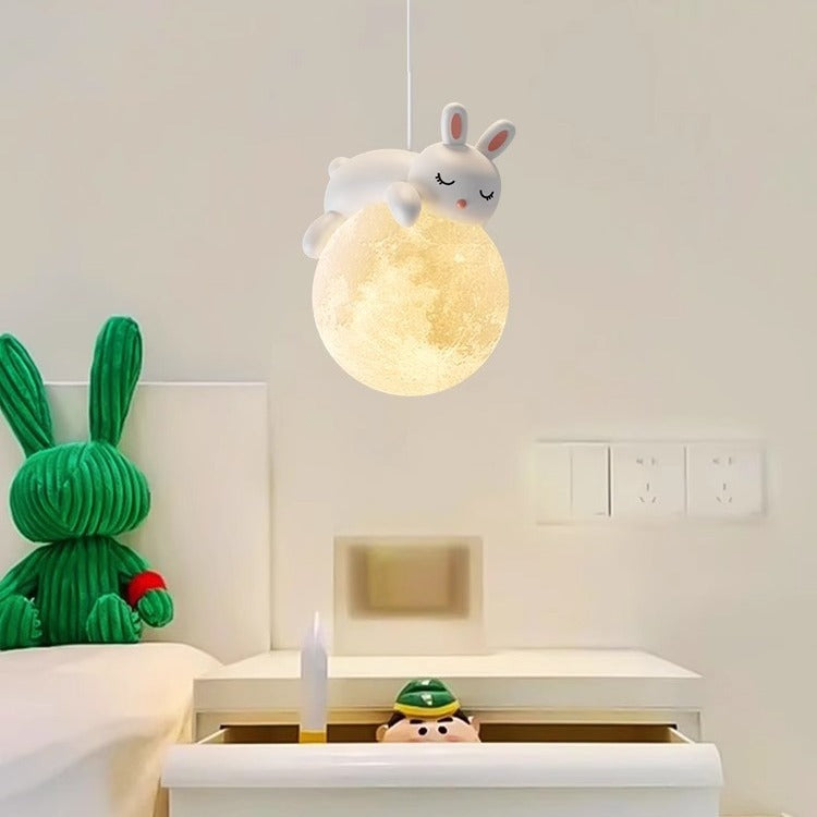 Speelse Hanglamp met Cartoon Figuren - PE Lampenkap en G9 Fitting - Wit Wandlicht voor Kinderkamer