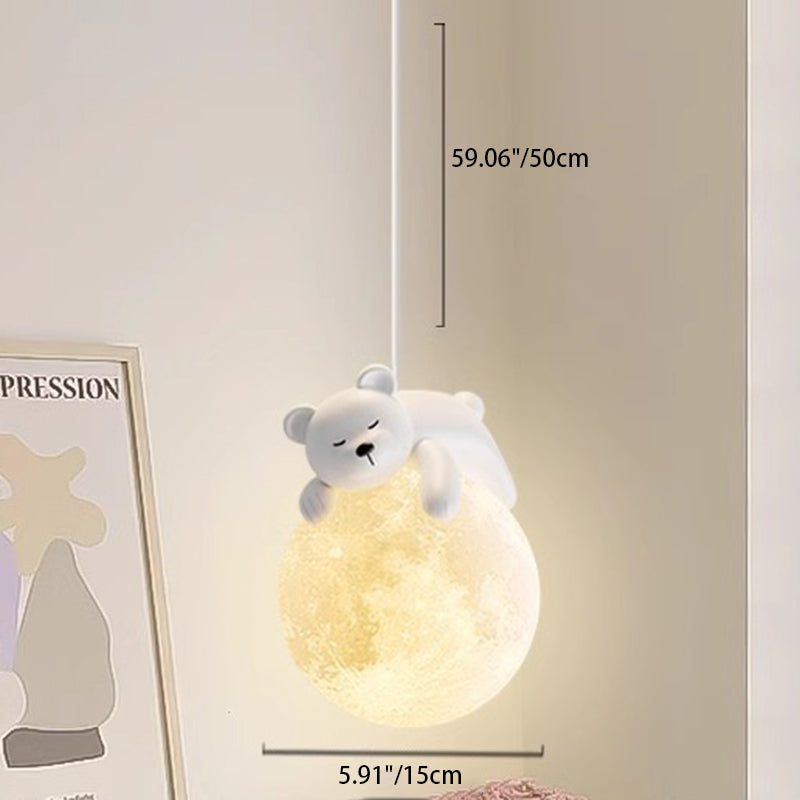 Speelse Hanglamp met Cartoon Figuren - PE Lampenkap en G9 Fitting - Wit Wandlicht voor Kinderkamer
