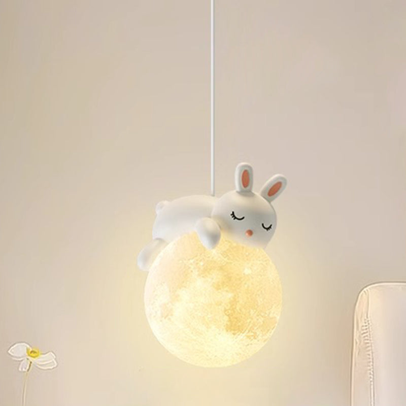 Speelse Hanglamp met Cartoon Figuren - PE Lampenkap en G9 Fitting - Wit Wandlicht voor Kinderkamer