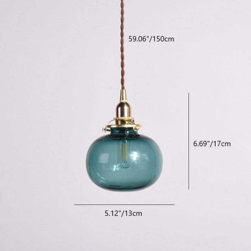 Vintage Hanglamp Goud met Glazen Kap E26 - Retro Koperen Verlichting voor Woonkamer en Eettafel