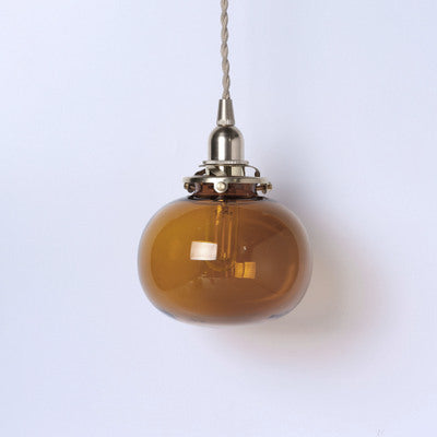 Vintage Hanglamp Goud met Glazen Kap E26 - Retro Koperen Verlichting voor Woonkamer en Eettafel