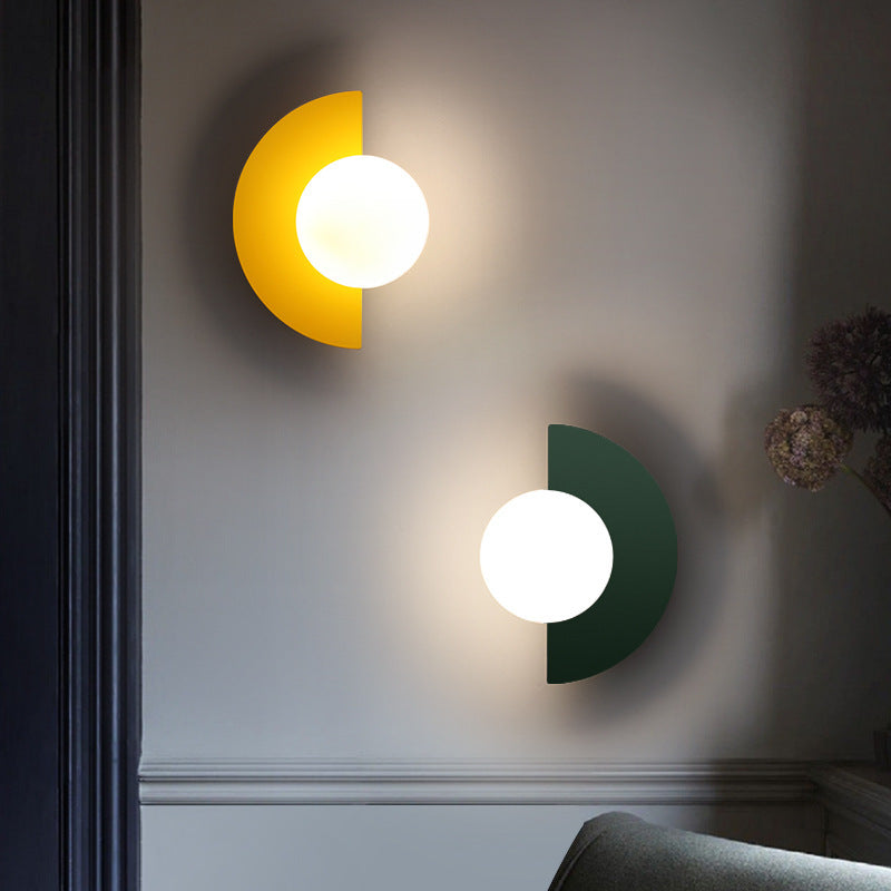 Halfcirkelvormige Wandlamp met Gekleurde Bol Modern Design Decoratieve Verlichting voor Woonkamer Slaapkamer Gang