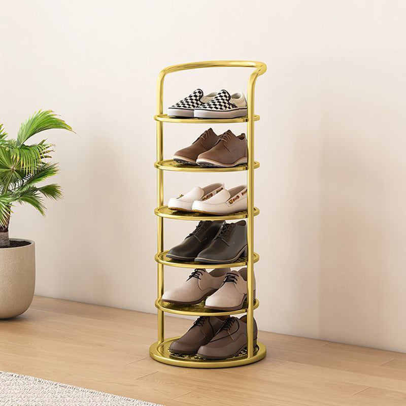 Rond Schoenenrek Meerlaags Verticaal Staal Hal Slaapkamer Garderobekast Opbergruimte Minimalistisch Design