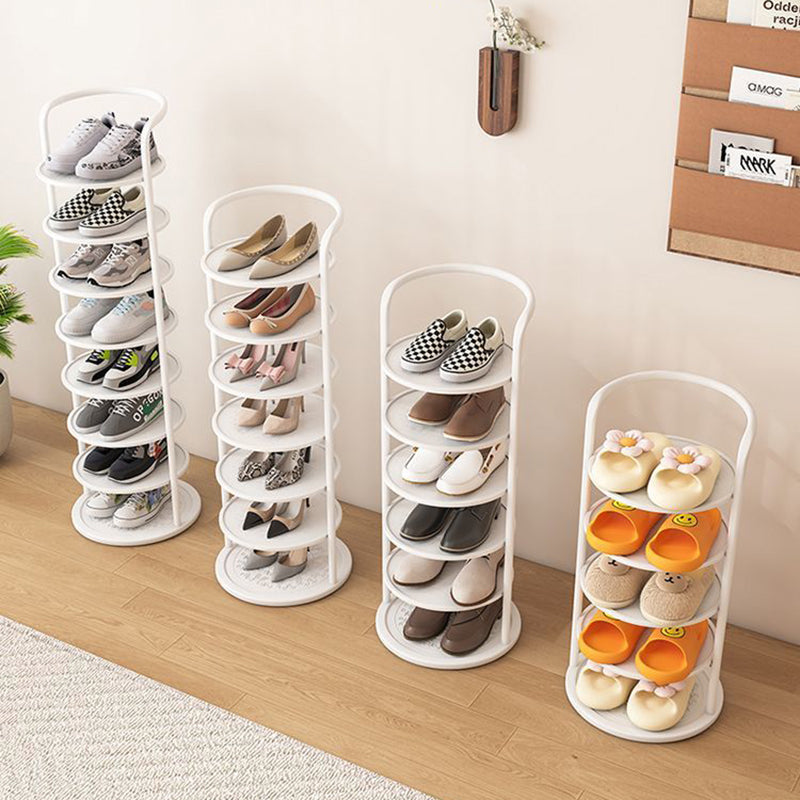 Rond Schoenenrek Meerlaags Verticaal Staal Hal Slaapkamer Garderobekast Opbergruimte Minimalistisch Design