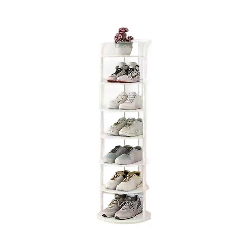 Rond Schoenenrek Meerlaags Verticaal Staal Hal Slaapkamer Garderobekast Opbergruimte Minimalistisch Design
