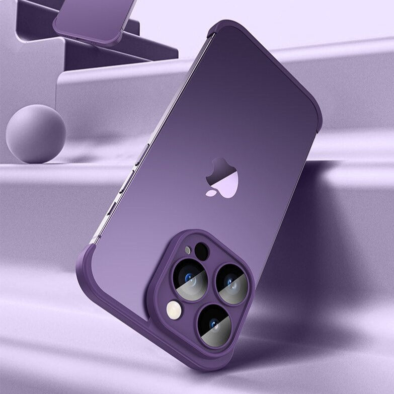 Minimalistische iPhone Beschermframes Boven Onder Camera Metaal Siliconen 6 Kleuren Draadloos Laden Stijlvol