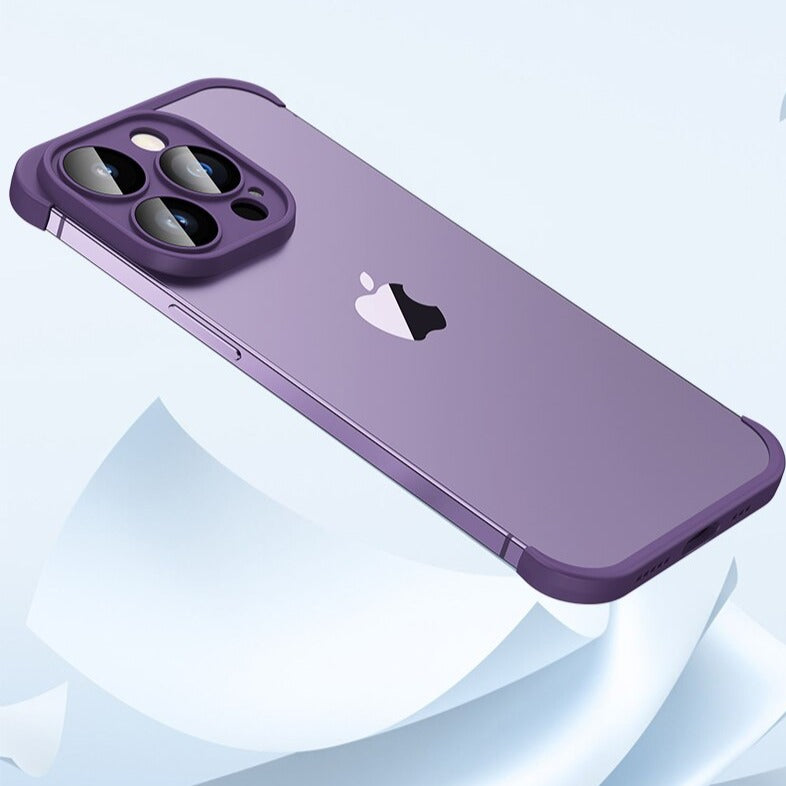 Minimalistische iPhone Beschermframes Boven Onder Camera Metaal Siliconen 6 Kleuren Draadloos Laden Stijlvol
