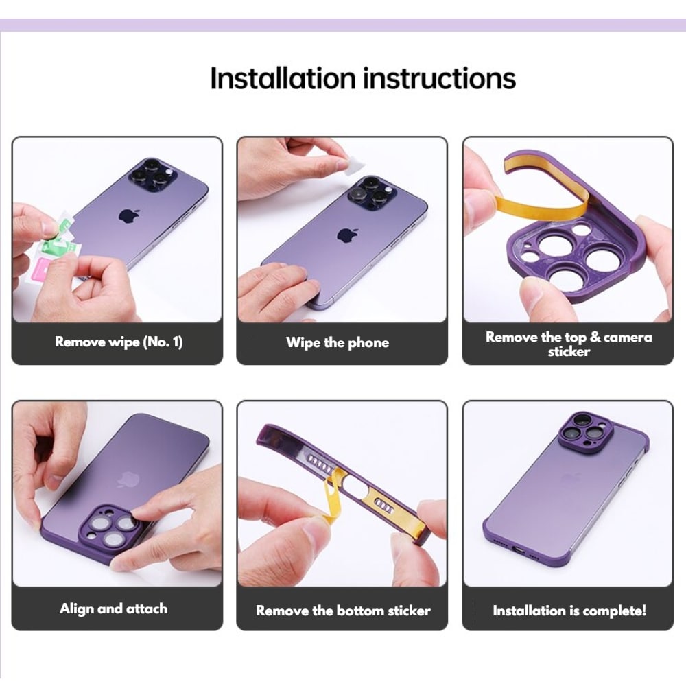 Minimalistische iPhone Beschermframes Boven Onder Camera Metaal Siliconen 6 Kleuren Draadloos Laden Stijlvol