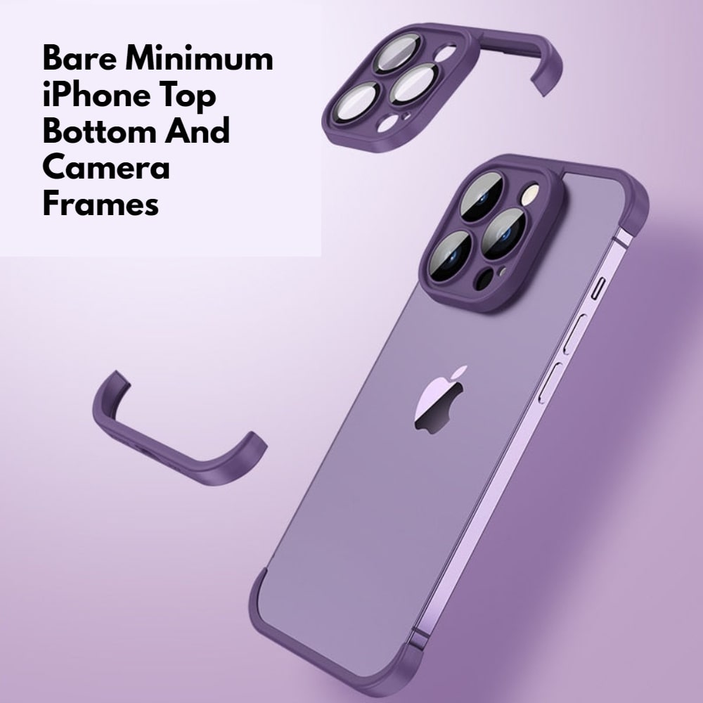 Minimalistische iPhone Beschermframes Boven Onder Camera Metaal Siliconen 6 Kleuren Draadloos Laden Stijlvol