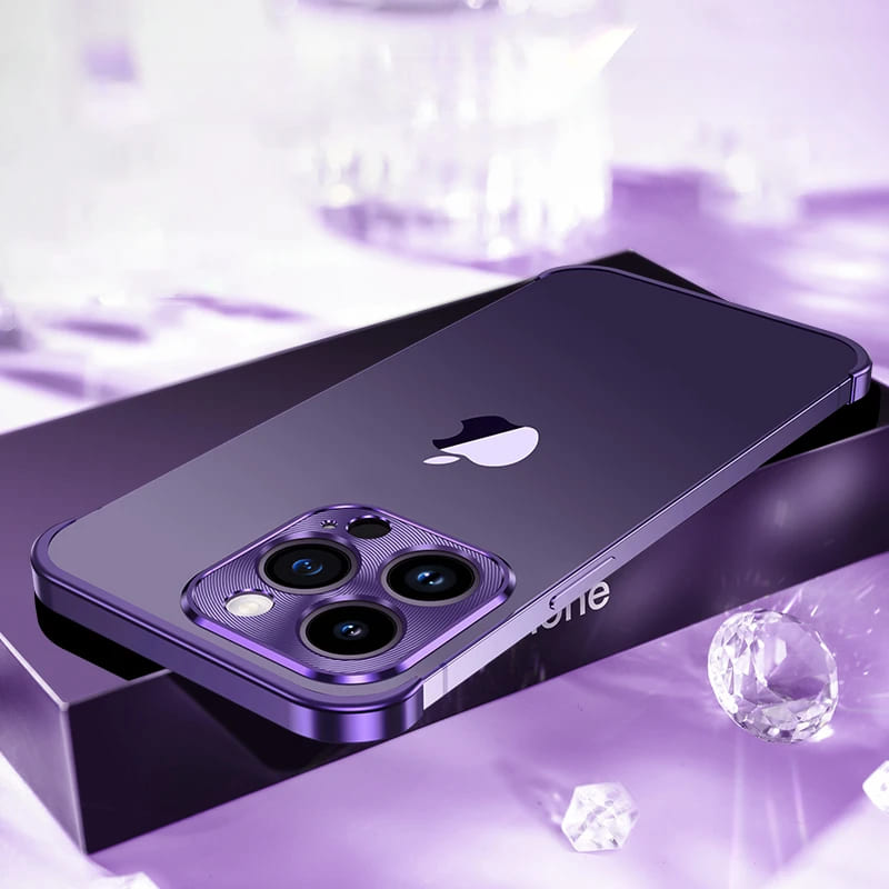 Minimalistische iPhone Beschermframes Boven Onder Camera Metaal Siliconen 6 Kleuren Draadloos Laden Stijlvol