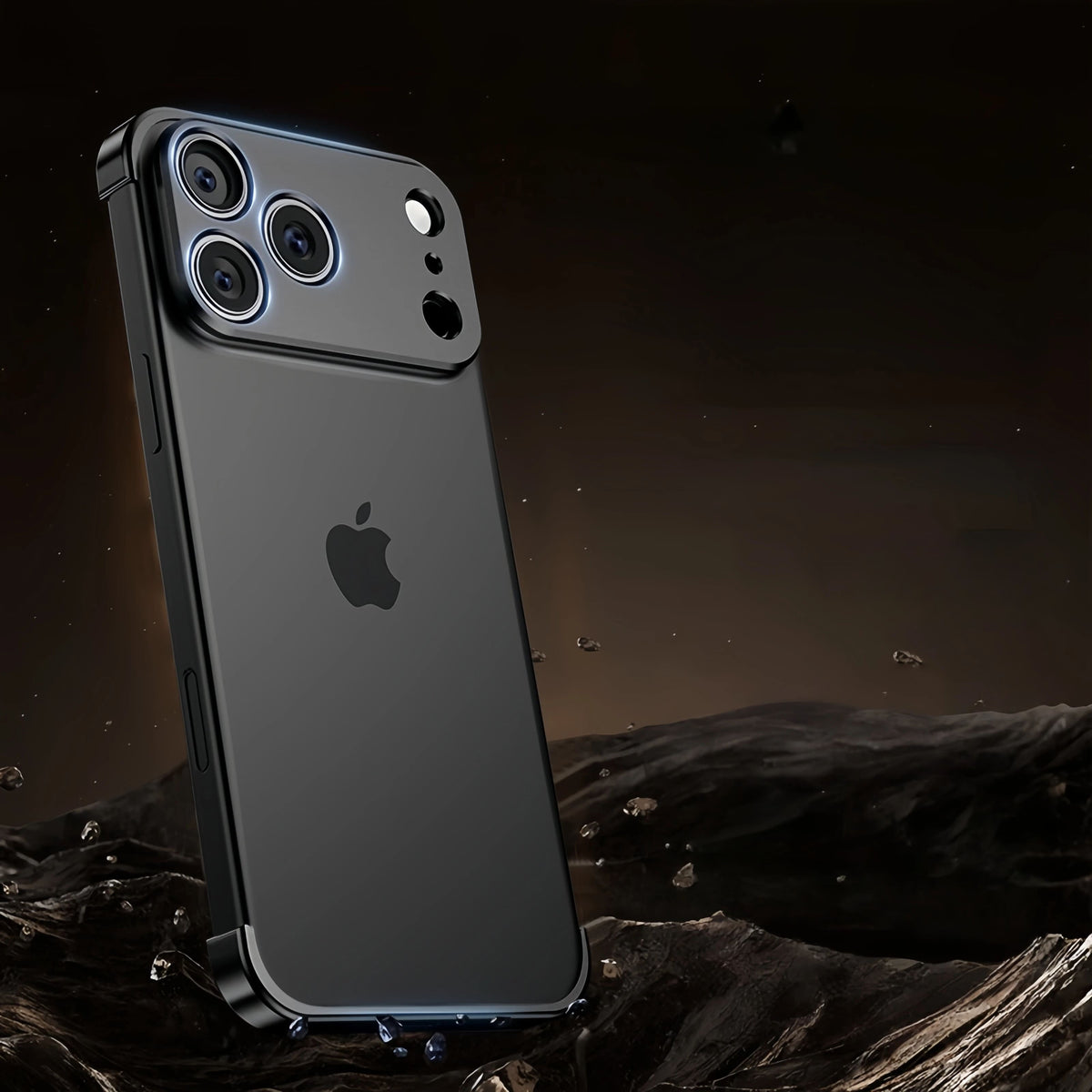 Minimalistische iPhone Beschermframes Boven Onder Camera Metaal Siliconen 6 Kleuren Draadloos Laden Stijlvol