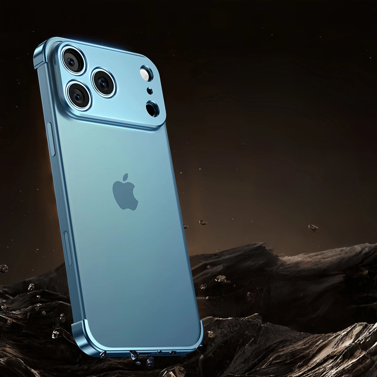 Minimalistische iPhone Beschermframes Boven Onder Camera Metaal Siliconen 6 Kleuren Draadloos Laden Stijlvol