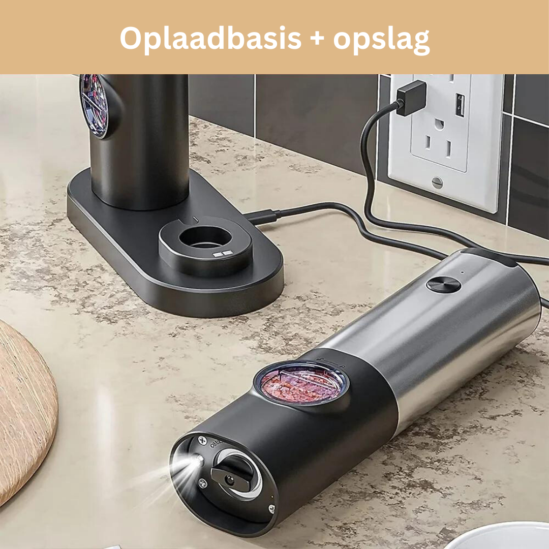 Elektrische Zout- en Pepermolen Set - Automatische Kruidenmolen met USB Oplaadbaar
