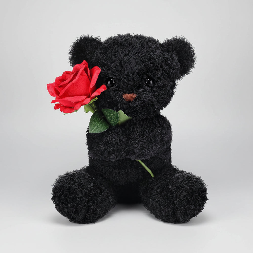 Knuffel Teddybeer met Roos Pluche Romantisch Cadeau Zachte Beer Liefdesgeschenk Valentijn Verjaardag