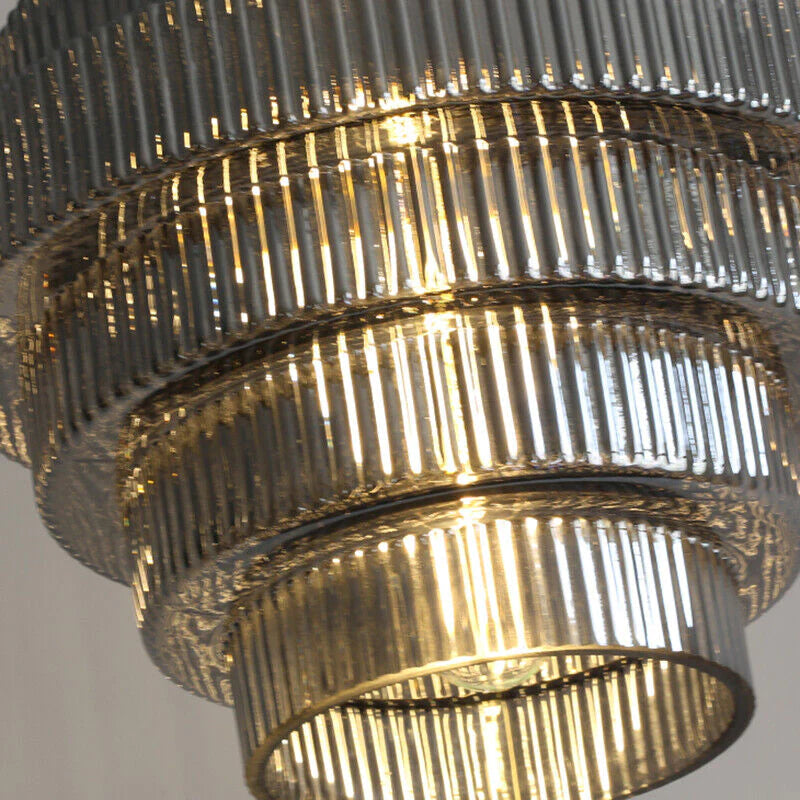 Messingkleurige Hanglamp met Flessendesign - Glazen Kap in Retro Stijl - Ø22cm - E27-Fitting
