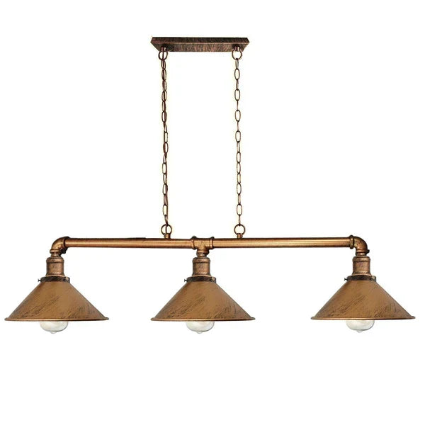 Plafondlamp Industrieel Steampunk Metaal Zwart 3-Lichts E27 Vintage Eetkamer Keuken