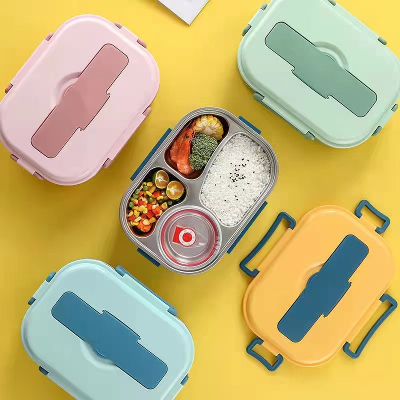 Thermische Lunchbox Roestvrij Staal - Bentobox met Vakken - Lekvrij Isolerend voor Werk School Picknick