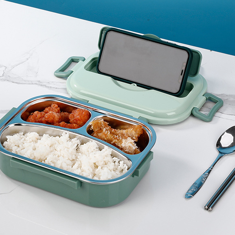 Thermische Lunchbox Roestvrij Staal - Bentobox met Vakken - Lekvrij Isolerend voor Werk School Picknick
