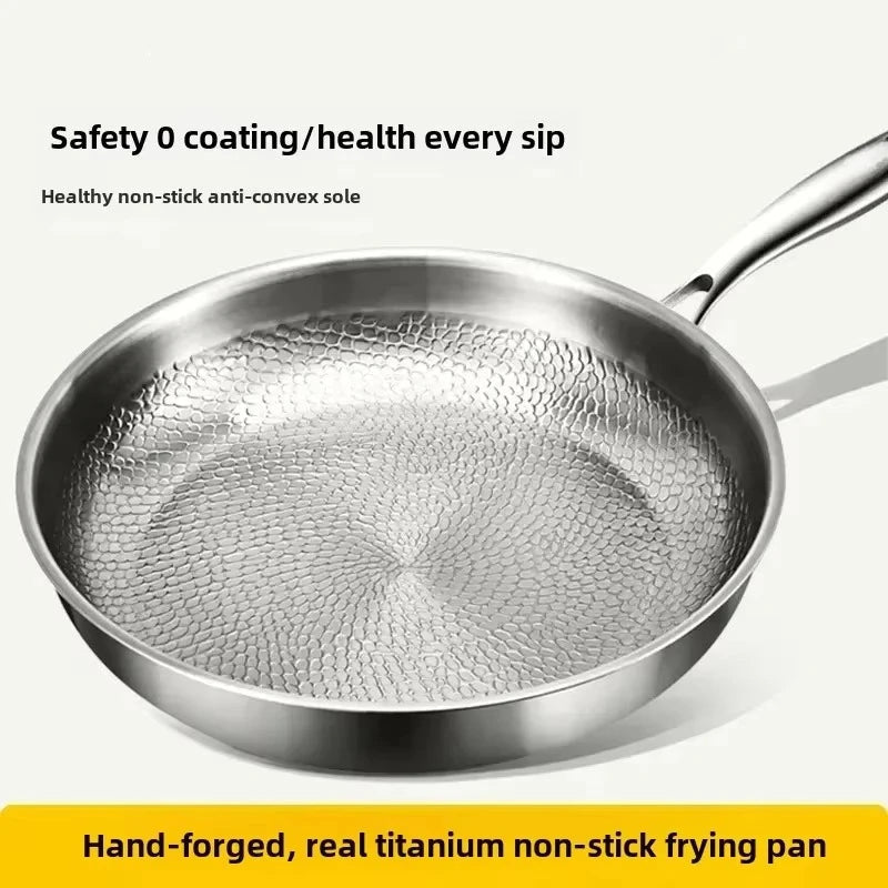 Titanium Koekenpan met Gehamerde Antiaanbaklaag - Inductiegeschikt & Voor Dagelijks Koken