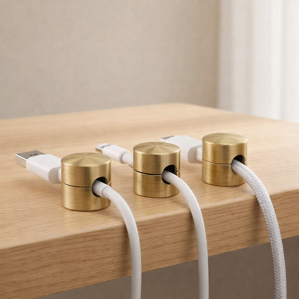 Kabelclips Zelfklevend Kabelmanagement 3 Stuks Aluminium Goud Zilver Zwart Bureau Wand