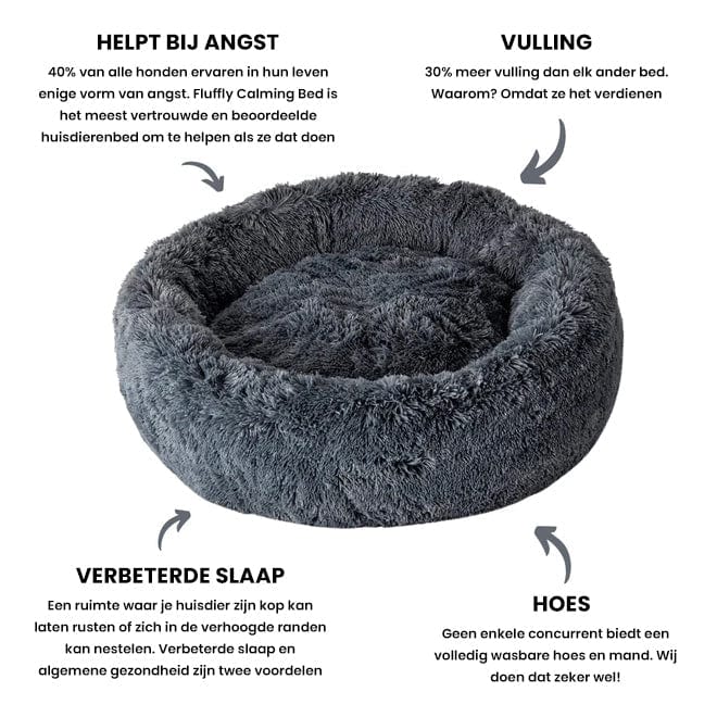 Rond Huisdiermand met Verhoogde Rand Pluche Slaapplaats Hond Kat Comfort Nest Zacht Kussen Warm Bed Rustplek