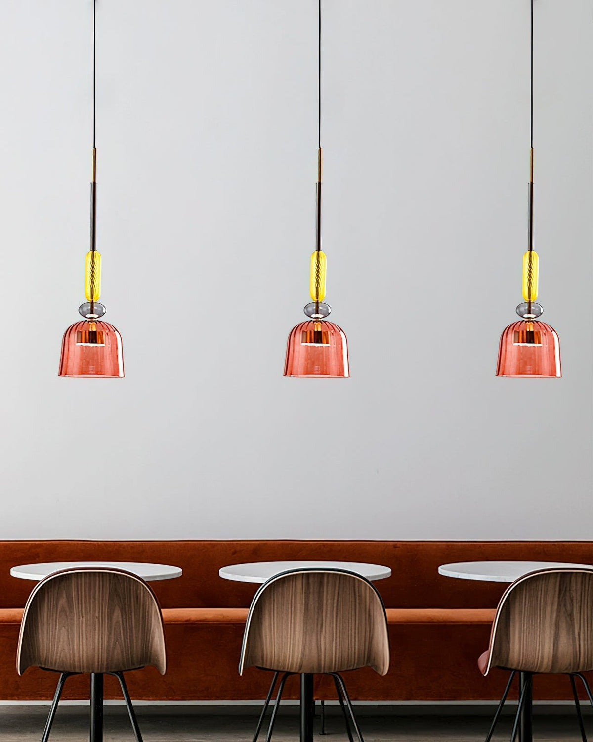 Glazen Hanglamp met Gekleurde Kap - Scandinavisch Verlichtingsdesign met Geïntegreerde LED - Macaron Jar Pendant Light
