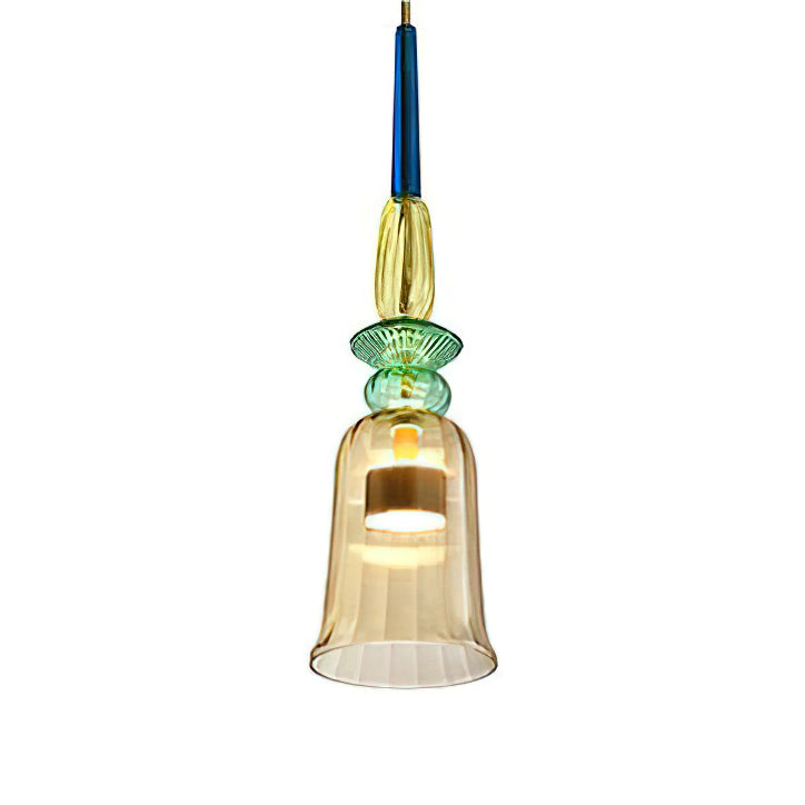 Glazen Hanglamp met Gekleurde Kap - Scandinavisch Verlichtingsdesign met Geïntegreerde LED - Macaron Jar Pendant Light