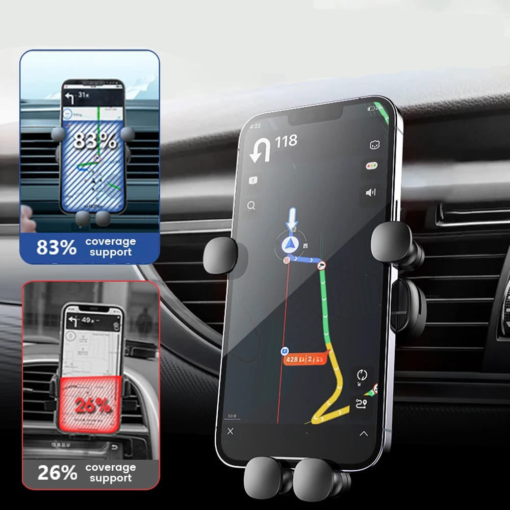 Telefoonhouder Auto Ventilatierooster Universeel 5-Punts Klemhouder Zwart Zilver Rood Wit Smartphone