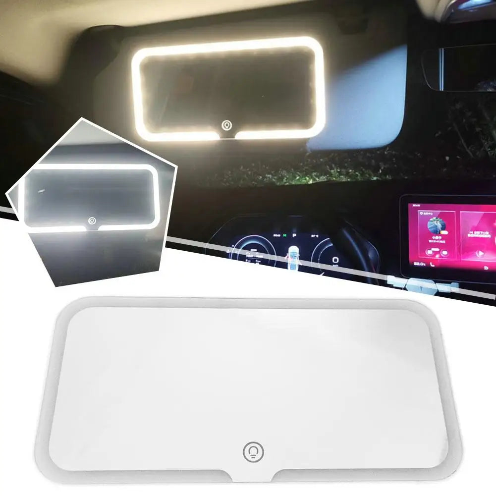 Verlichte Make-upspiegel voor Auto - 3 Lichtinstellingen LED Cosmeticaspiegel met Clip - Oplaadbaar Reisspiegel voor Zonwering en Thuisgebruik