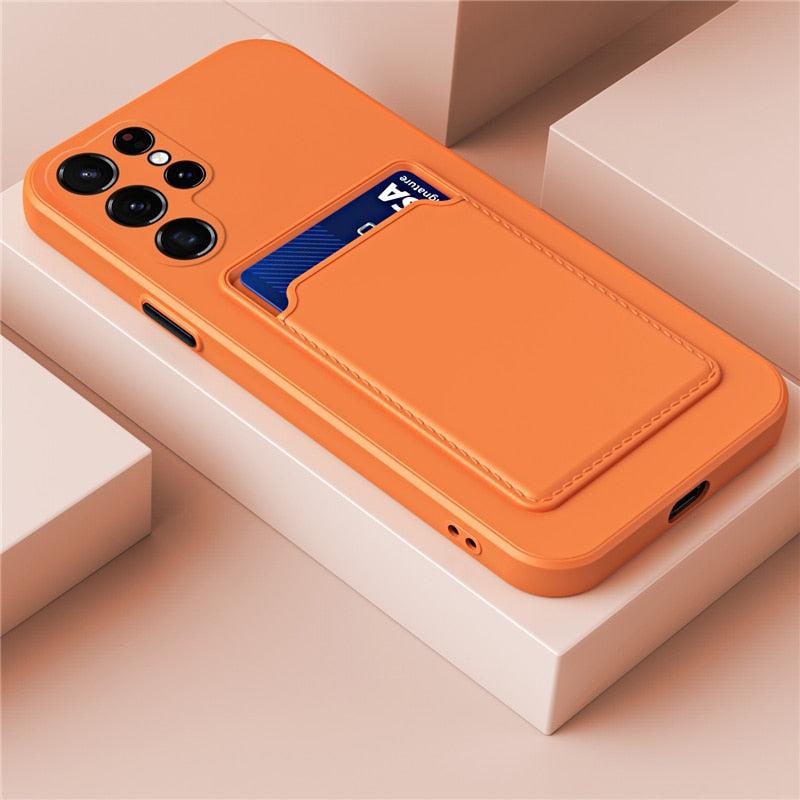 Telefoonhoesje met Kaartvak Siliconen Bescherming Schokabsorberend Kaarthouder Smartphone Pasjeshouder